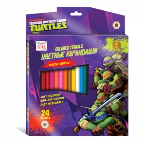 Šešiabriauniai spalvoti pieštukai &quot;Turtles&quot;, 24 vnt. K10004